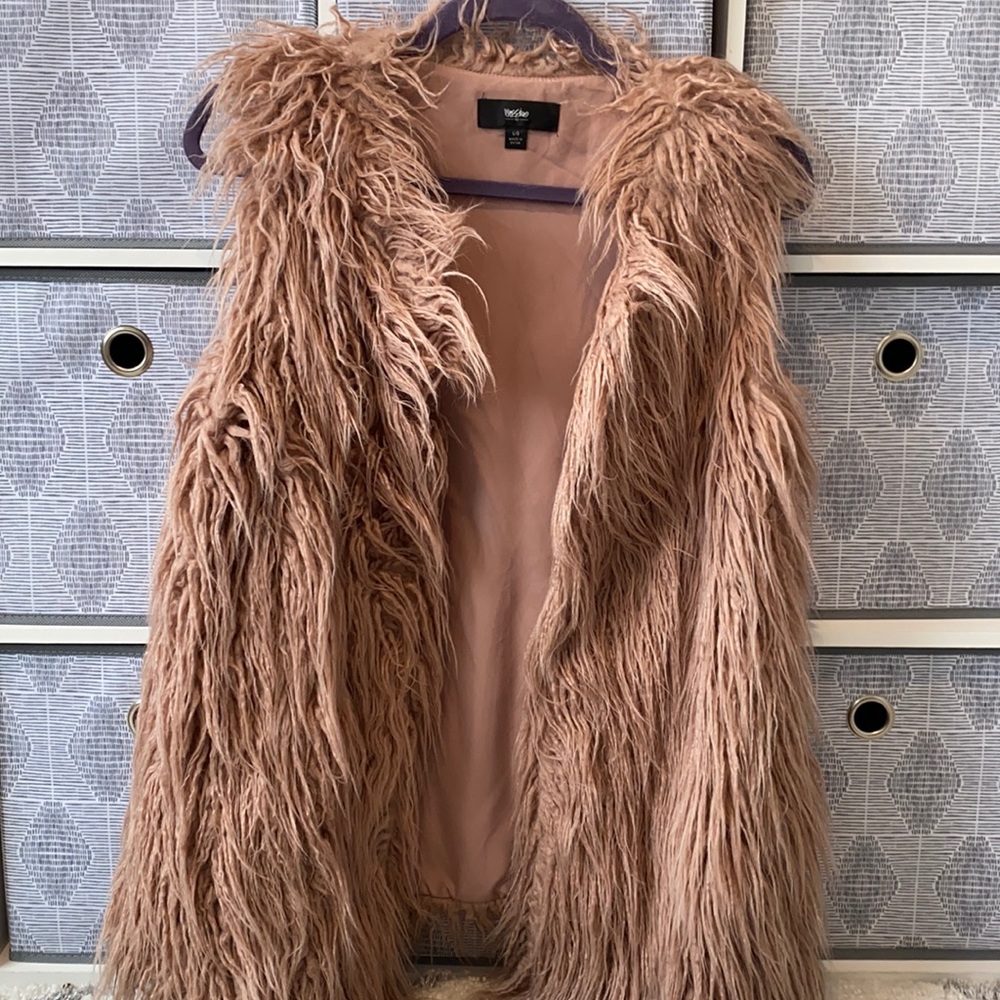 Pink fur vest